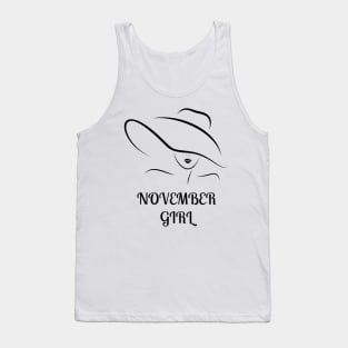 November Birthday Women Quote Girl Black Font Tank Top